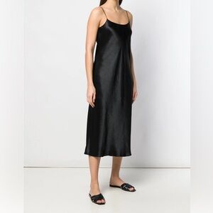 Vince Black Satin Slip dress